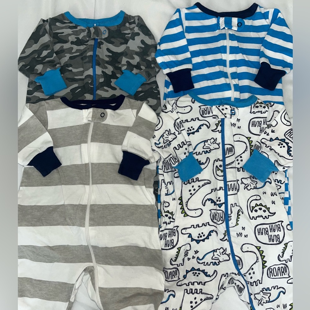 4 footed sleepers one way zipper onesies